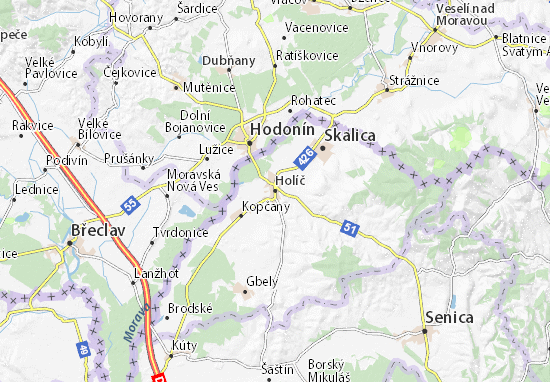 Karte Stadtplan Holíč