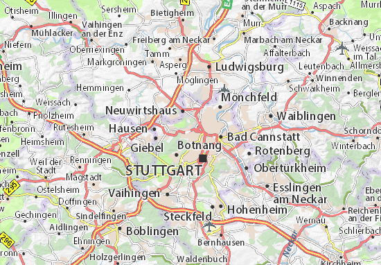 Karte Stadtplan Feuerbach