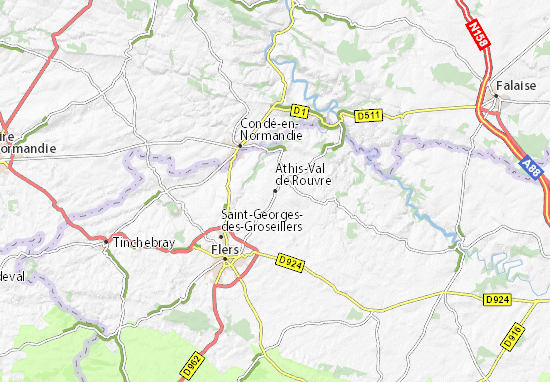 Karte Stadtplan Athis-Val de Rouvre