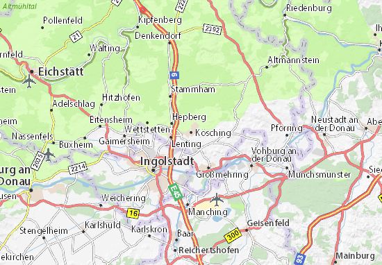 Karte Stadtplan Kösching