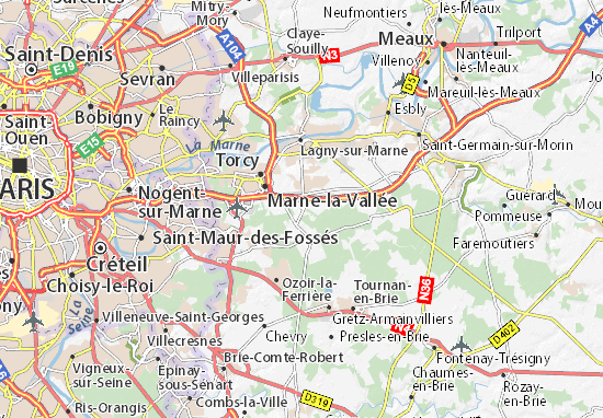 Kaart Plattegrond Ferrières-en-Brie