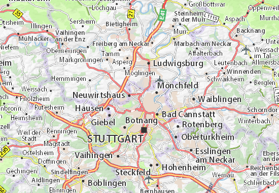 Kaart Plattegrond Zuffenhausen