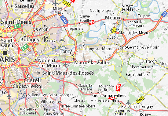 Karte Stadtplan Bussy-Saint-Georges