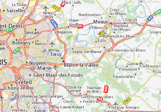 Karte Stadtplan Chanteloup-en-Brie