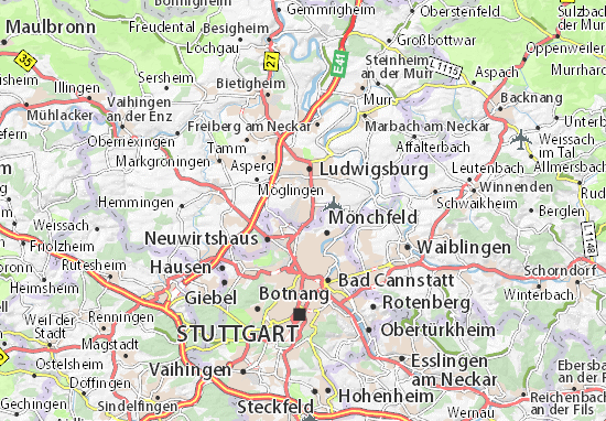 Karte Stadtplan Kornwestheim
