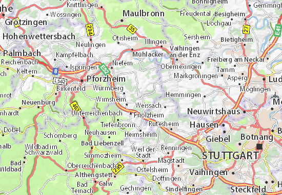 Kaart Plattegrond Mönsheim