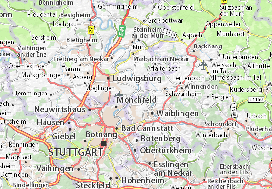 Mapa Remseck am Neckar