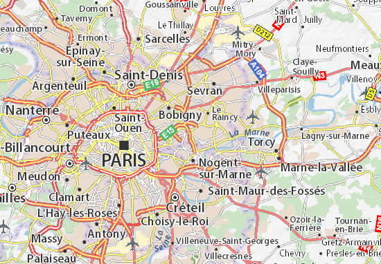 Kaart Plattegrond Rosny-sous-Bois