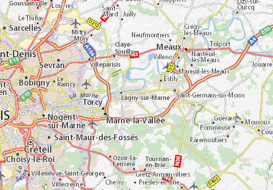 Karte Stadtplan Montévrain