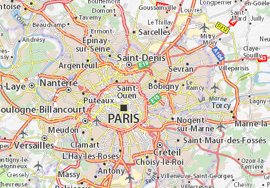Karte Stadtplan Paris 19