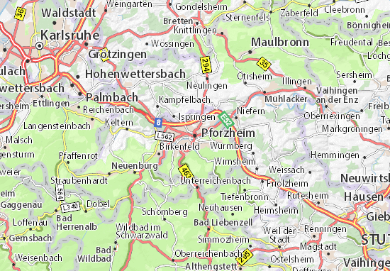 Karte Stadtplan Pforzheim