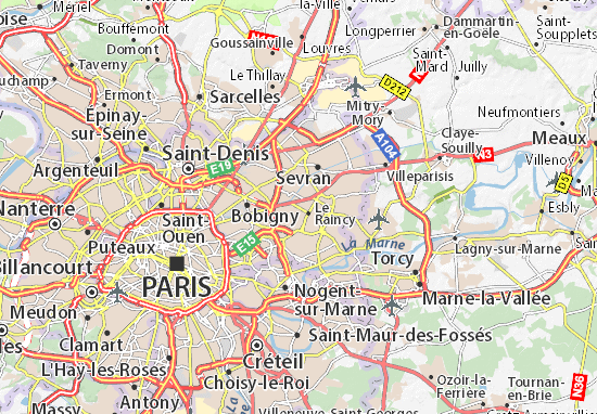 carte michelin les pavillons sous bois plan les pavillons sous bois viamichelin