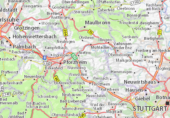 Karte Stadtplan Öschelbronn