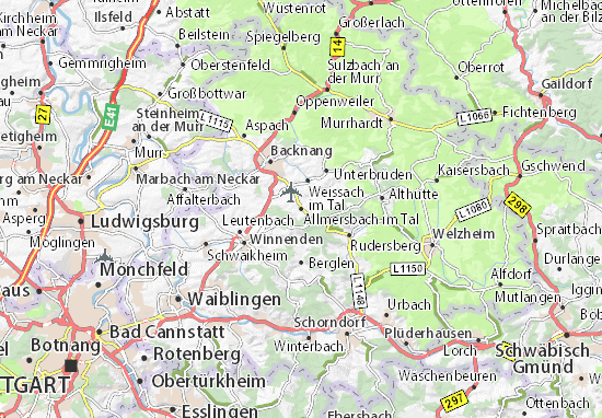 Carte-Plan Allmersbach im Tal