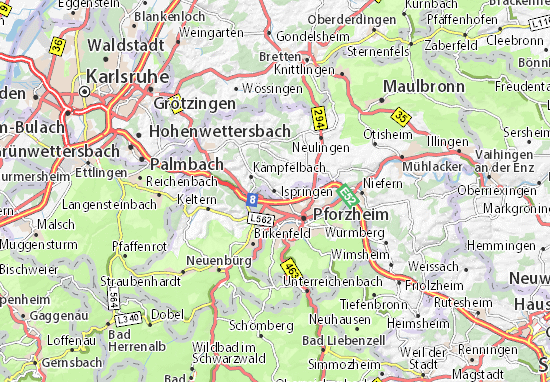 Karte Stadtplan Ispringen