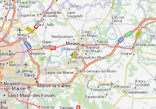 Karte Stadtplan Mareuil-lès-Meaux