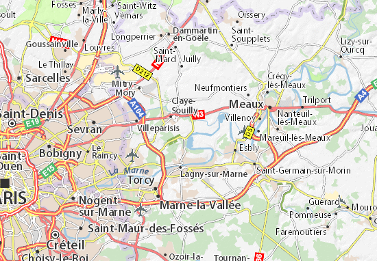 Kaart Plattegrond Annet-sur-Marne