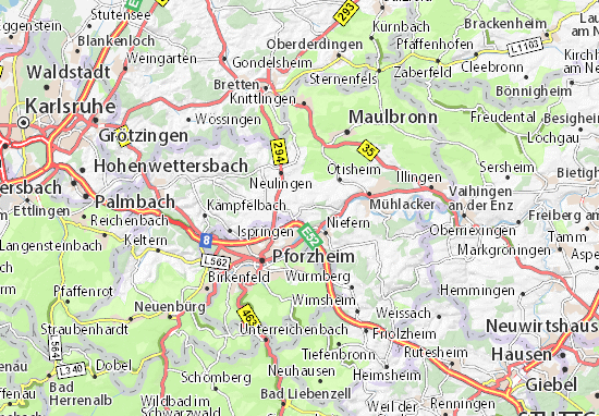 Karte Stadtplan Kieselbronn