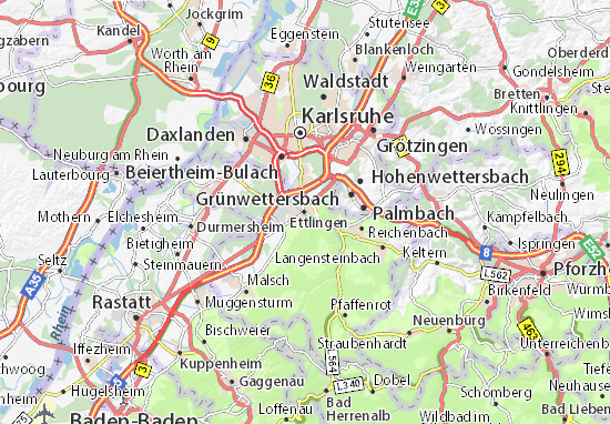 karlsruhe karta Map of Ettlingen   Michelin Ettlingen map   ViaMichelin karlsruhe karta