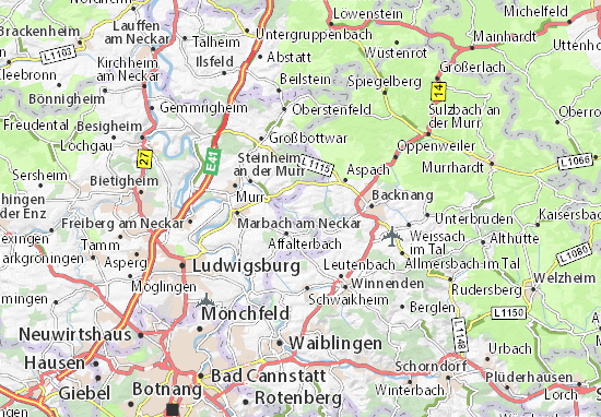 Karte Stadtplan Kirchberg an der Murr