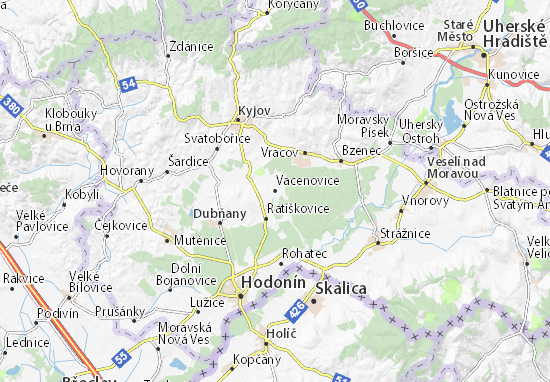 Karte Stadtplan Vacenovice