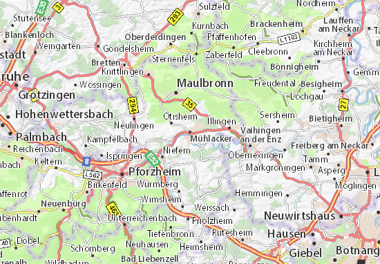 Karte Stadtplan Mühlacker