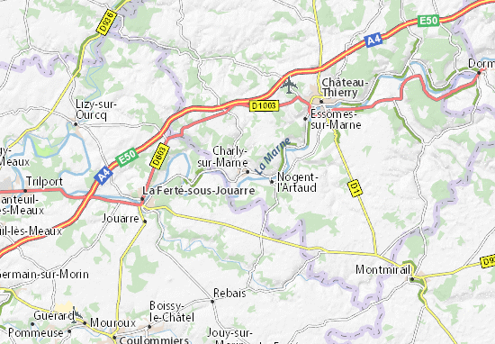 Karte Stadtplan Charly-sur-Marne