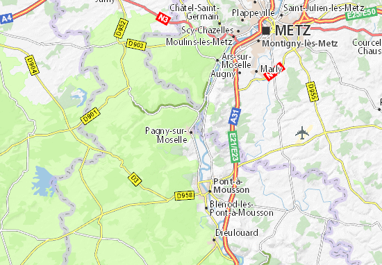 Kaart Plattegrond Pagny-sur-Moselle