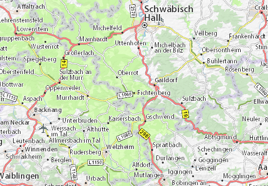 Kaart Plattegrond Fichtenberg