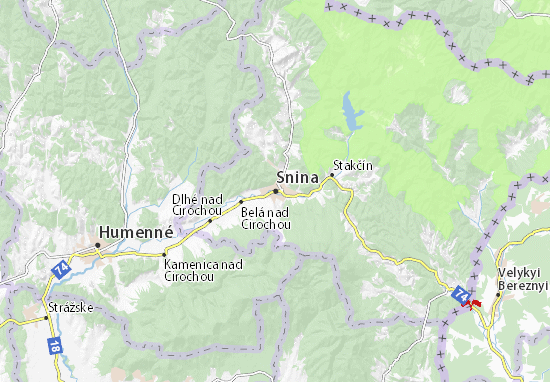 Kaart Plattegrond Snina