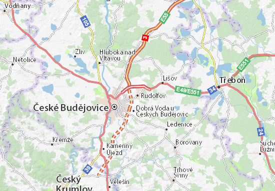 Karte Stadtplan Rudolfov