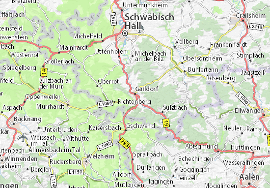 Karte Stadtplan Gaildorf
