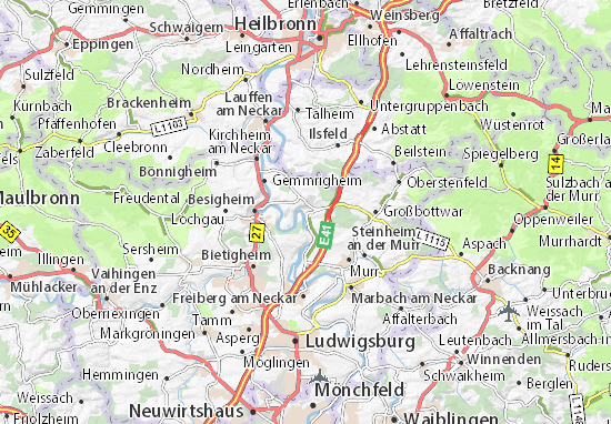 Karte Stadtplan Mundelsheim