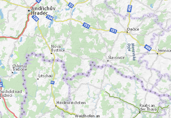 Karte Stadtplan Staré Město pod Landštejnem