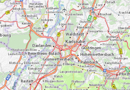 karlsruhe karta Map of Karlsruhe   Michelin Karlsruhe map   ViaMichelin karlsruhe karta