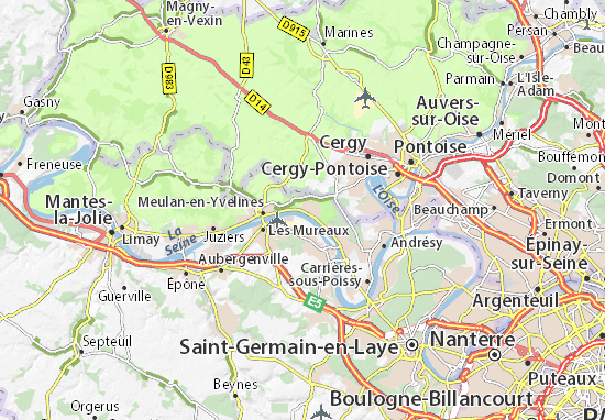 Karte Stadtplan Vaux-sur-Seine