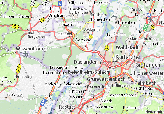 Karte Stadtplan Hagenbach