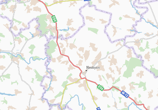 Karte Stadtplan Yazvynky