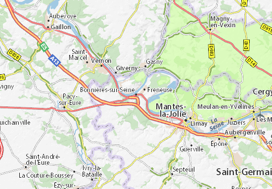Mapa Bonnières-sur-Seine