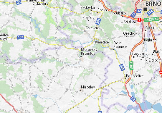 Karte Stadtplan Moravský Krumlov