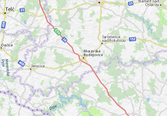 Mapa Moravské Budějovice