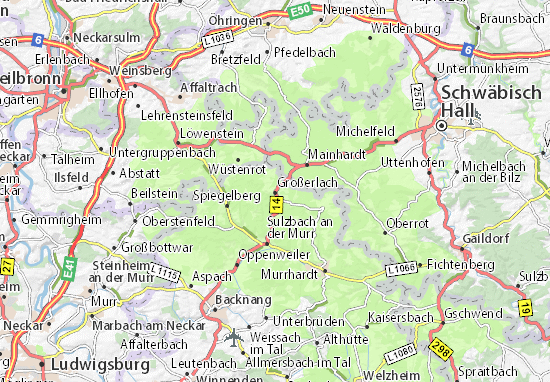 Karte Stadtplan Großerlach