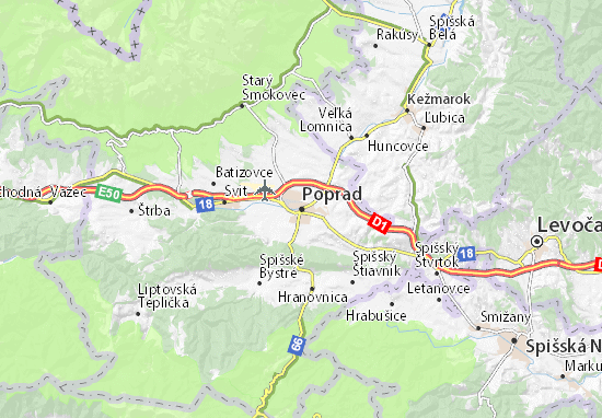 Poprad Map
