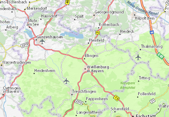 Karte Stadtplan Ellingen