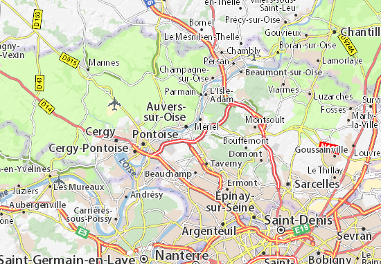 Karte Stadtplan Méry-sur-Oise