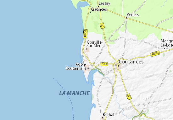 Kaart Plattegrond Blainville-sur-Mer