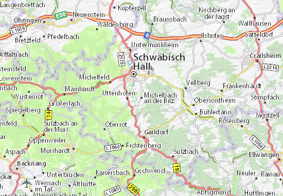 Mapa Michelbach an der Bilz