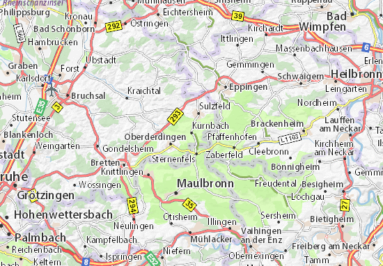 Karte Stadtplan Kürnbach