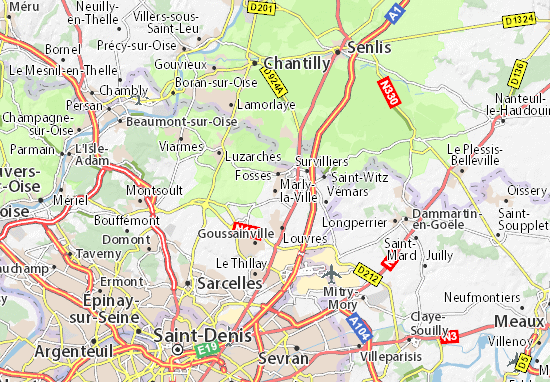 Kaart Plattegrond Marly-la-Ville