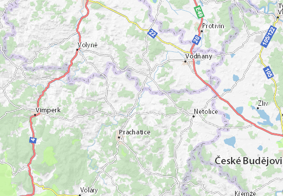 Karte Stadtplan Strunkovice nad Blanicí